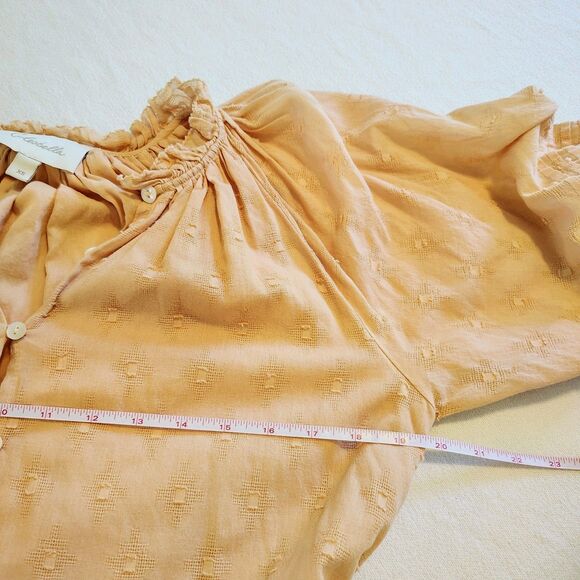 Cleobella Peach Tiered Mini Dress XS Bohemian Cottage Peasant Feminine Textured - Picture 9 of 9